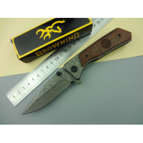 Browning 331 folding knife Damascus imitation grain UD50045